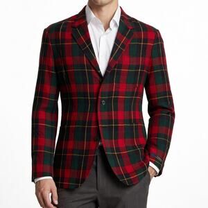 Polo Ralph Lauren Blazer Jacket Plaid Cotton Ultra Lightweight Men's Size XL